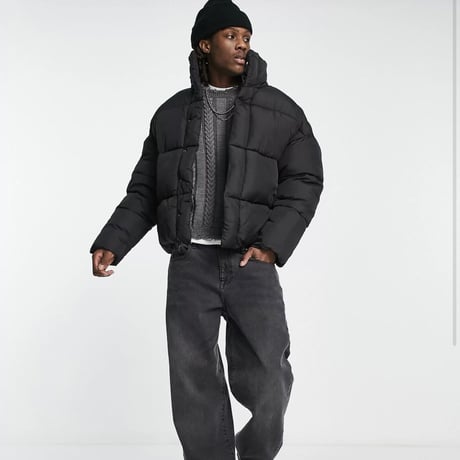 COLLUSION Studios /Short Puffer Jacket BLACK