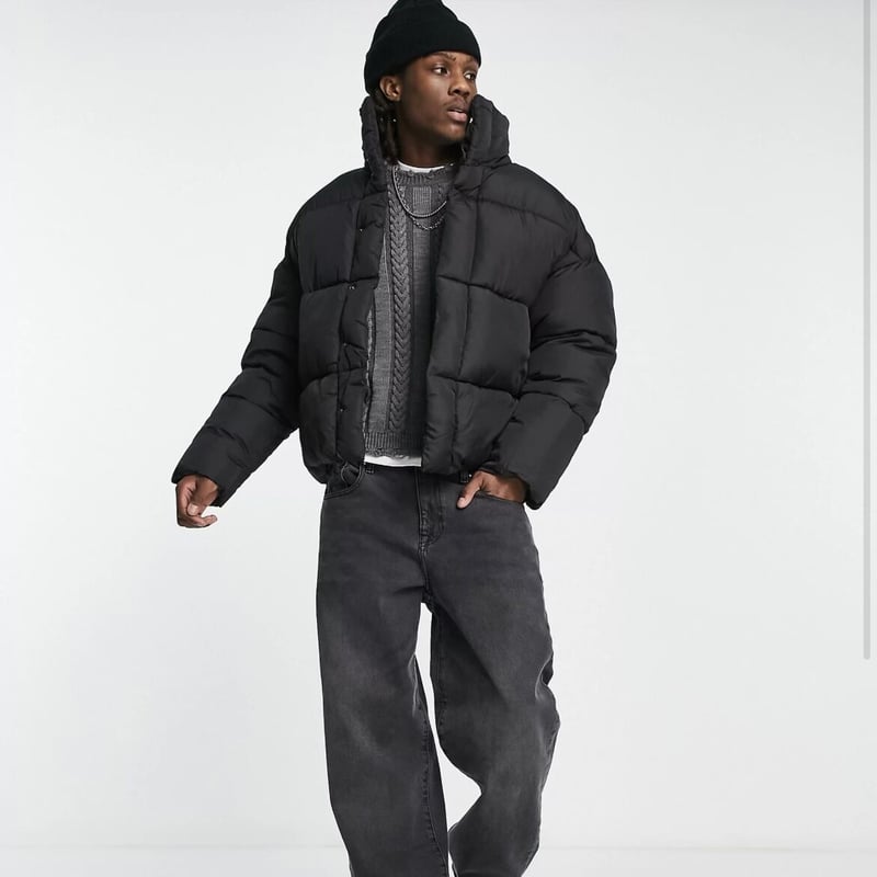 COLLUSION Studios /Short Puffer Jacket BLACK | COLLUSION Studios /Short Puffer Jacket BLACK |
