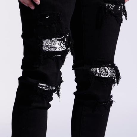 Crysp Denim/Black Paisley denim　”221-110”