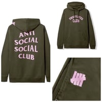 Anti Social Social Club ×UNDEFEATED /LOGO Hoodie　 ARMY GREEN