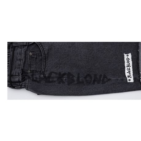 BLACK BLOND/CUSTOM Denim Shorts　BLACK
