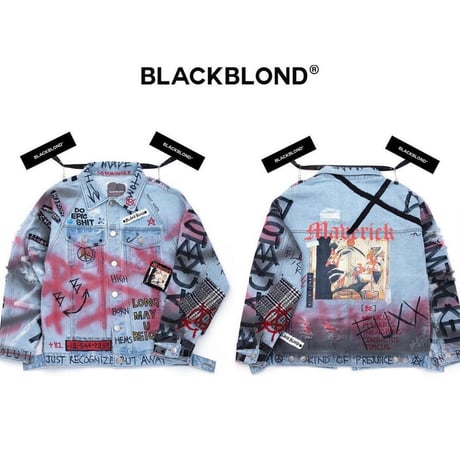BLACK BLOND/CUSTOM Denim Jacket(BLUE)