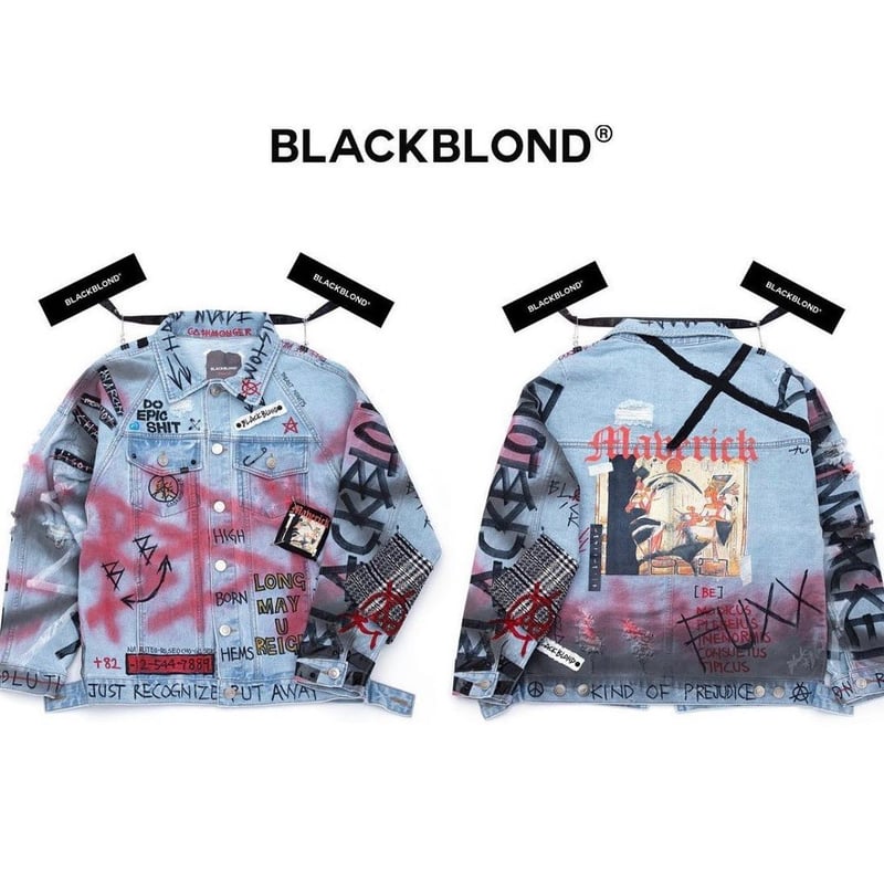BLACK BLOND/CUSTOM Denim Jacket(BLUE) | BINGOST