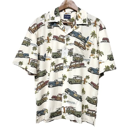 RE NEW/Vintage Car summer shirts  "OFF WHITE"