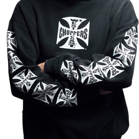 West Coast Choppers/ Logo Hoodie "Vintage BLACK"