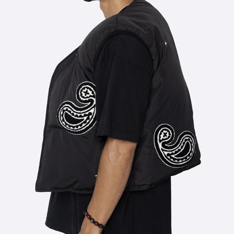 EPTM/PAISLEY PUFFER VEST（REVERSIBLE）”BLACK"