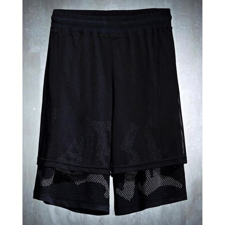 By The R/Big Lettering Mesh Shorts (Set UP)  BLACK