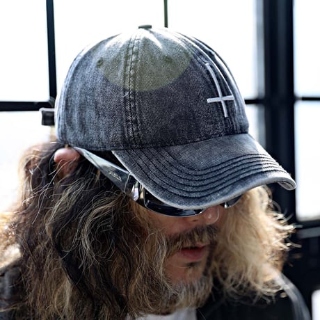 By The R/ Cross Paint  Denim Cap