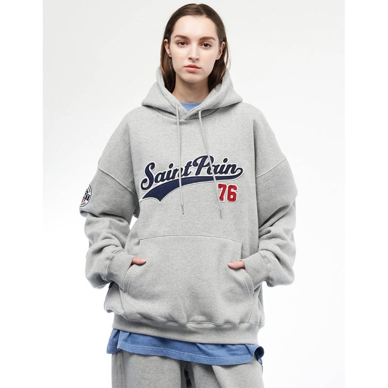 ★SAINTPAIN★送料込み★韓国★大人気★SP TEAM LOGO PULLOVER SAINT PAIN/Team Logo Hoodie GRAY | BINGOSTAR ・