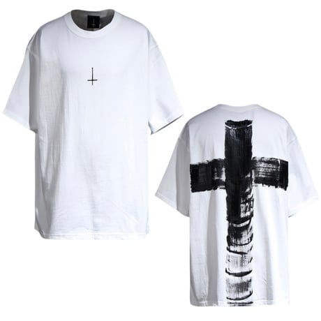 By The R/ Cross Paint Cotton Tshirts WHITE (SET UP)