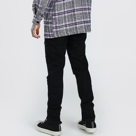 BOOHOO /BUTTERFLY denim pants "BLACK"