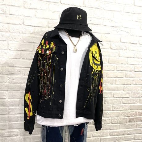 Mismatch NYC/smile paint denim jacket