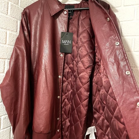 BOOHOO /Lether city Jacket   "DARK RED"