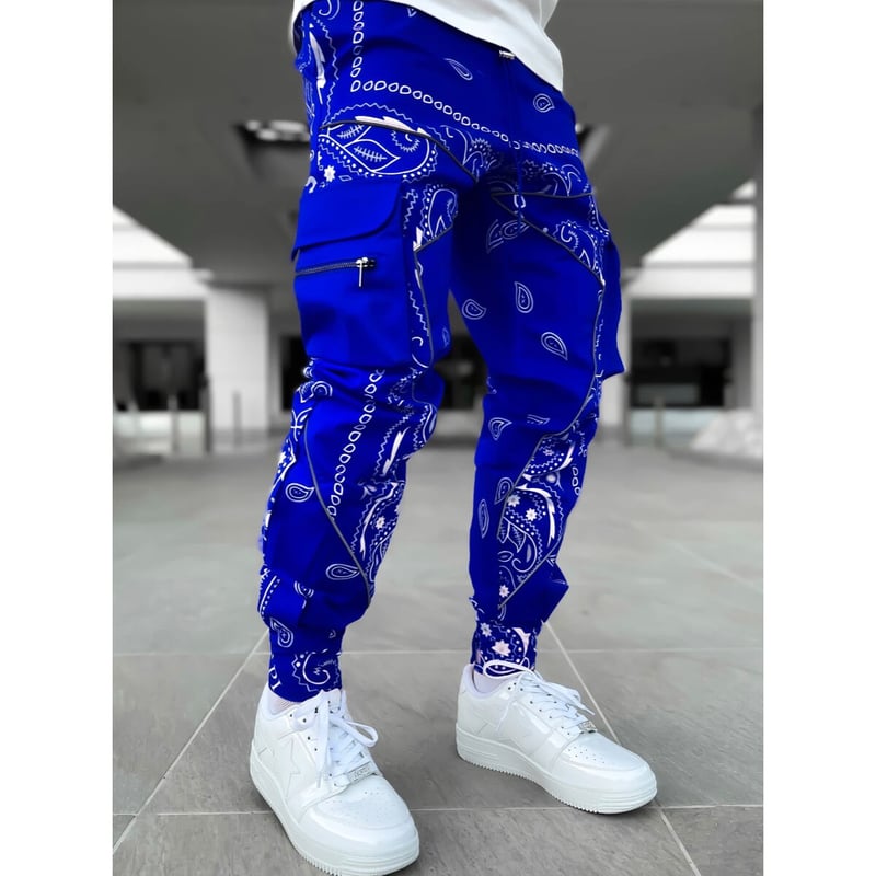 GUAPI/ Paisley cargo pants V2 ”BLUE” | BINGOSTA