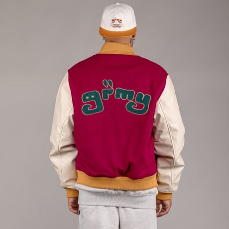 GRMY/WOOL Baseball Jacket "DARK RED"