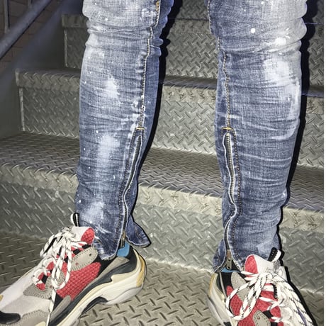 Crysp Denim/Paint ZIP UP Denim (no damege)