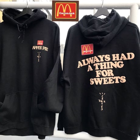 Mcdonalds × Travis Scott /Cactus Jack Hoodie "WASHED BLACK"