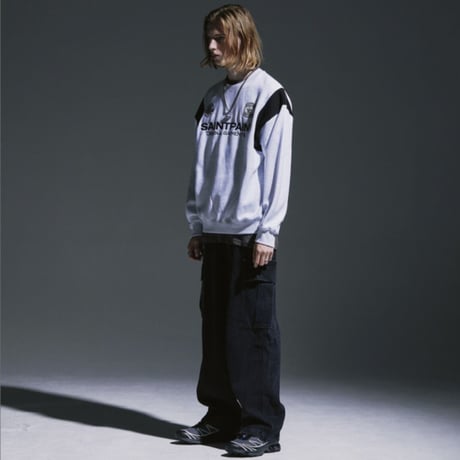 SAINT PAIN/Saint Club Varsity Crewneck "GRAY"