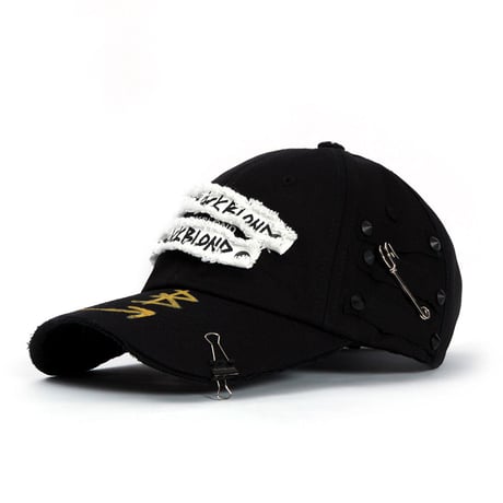 BLACK BLOND/Smile patch cap