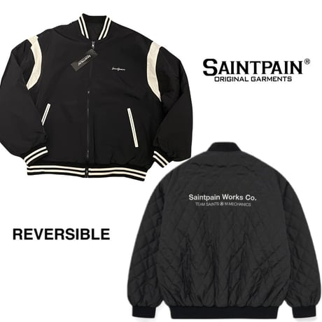 SAINT PAIN/Reversible Varsity Quilting  Jacket
