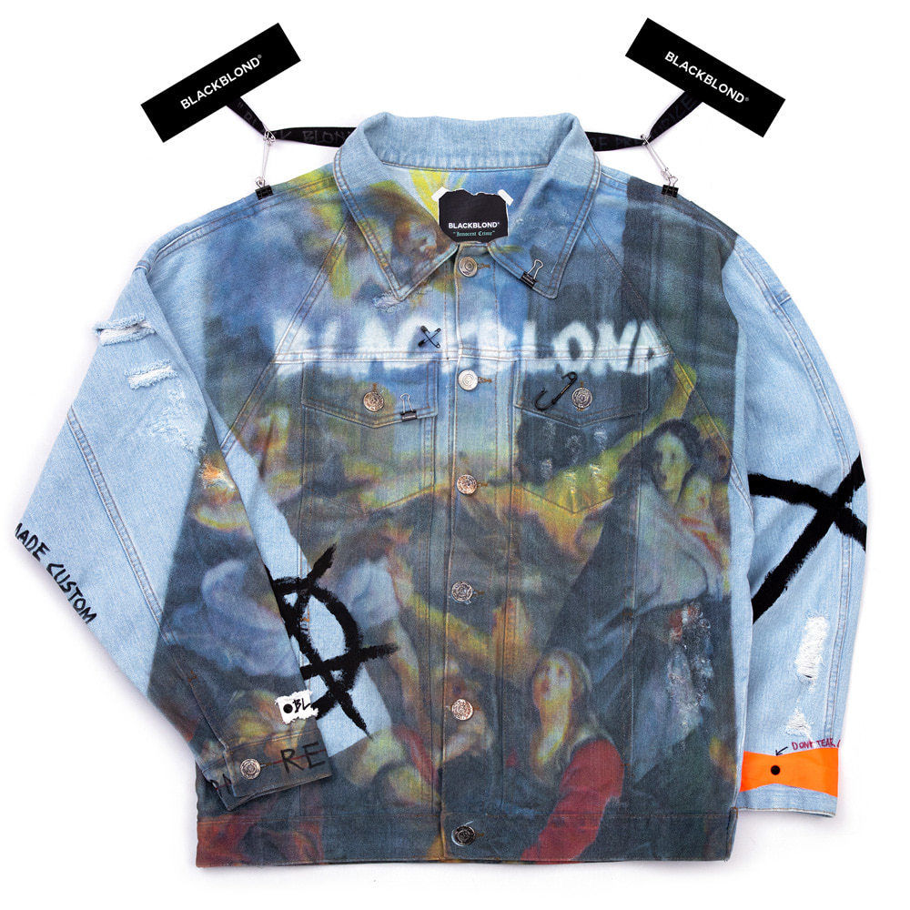 BLACK BLOND/CUSTOM Denim Jacket(BLUE) | BINGOST