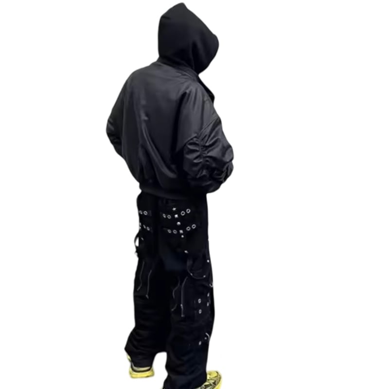 Mismatch NYC/Oversized Hooded Leather Jacket |