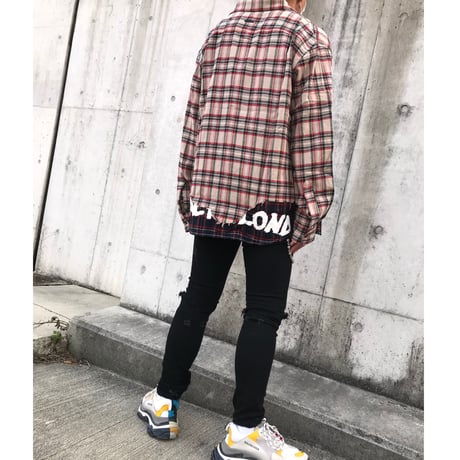 BLACK BLOND/Layered check shirts BEIGE