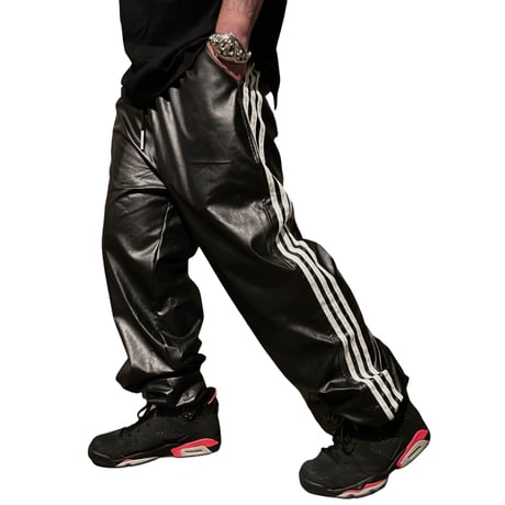 Mismatch NYC/PU Lether Line  pants