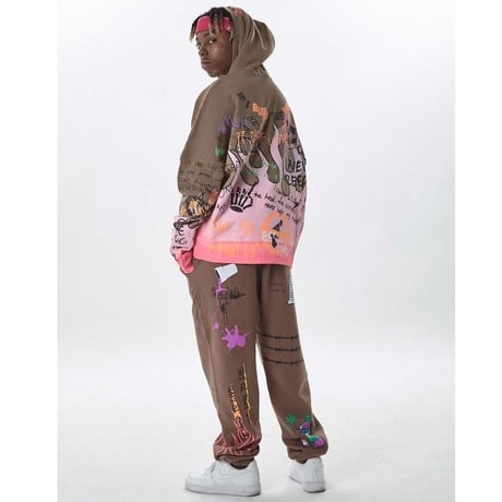 FNTY/Flying FLAME Sweat pants Neon Yellow