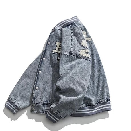 WOSS.official/ Denim Varsity Jacket