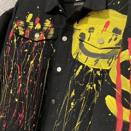 Mismatch NYC/smile paint denim jacket