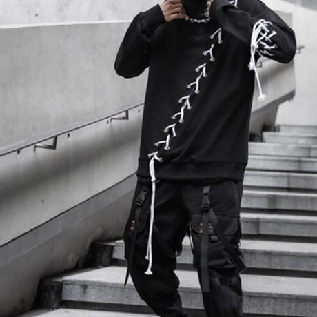 WOSS.official/lace up crewneck