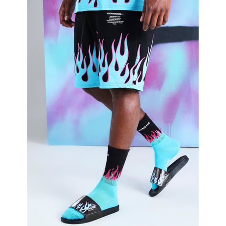 BOOHOO × Migos /Flame shorts BLACK