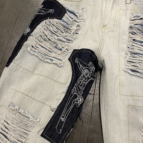 Mismatch NYC/Christ Patch Denim  pants