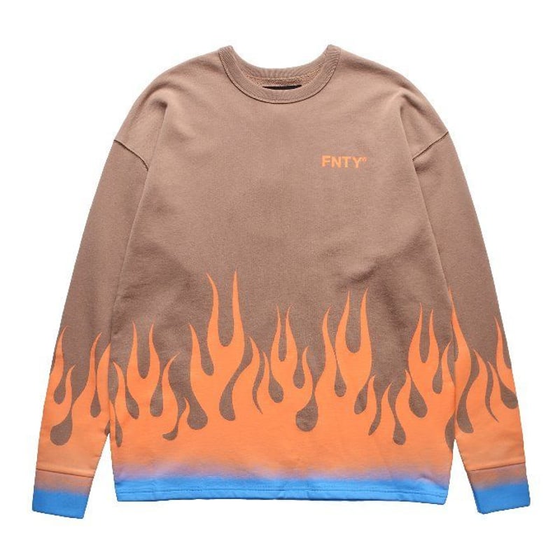FNTY/Flying FLAME Crewneck TAN スウェット FNTY/Flying FLAME Crewneck TAN | BINGOSTAR ・ ビン