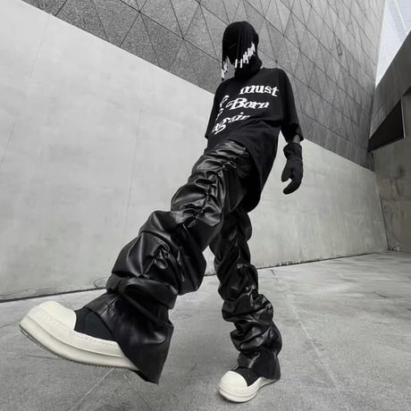 Mismatch NYC/Lether accordion pants