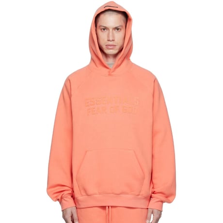 ESSENTIALS by Fear of God /Logo Hoodie   "CORAL PINK"