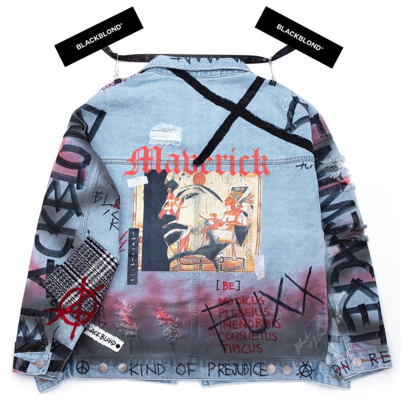 BLACK BLOND/CUSTOM Denim Jacket(BLUE) | BINGOST