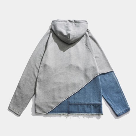 Mismatch NYC/Oversized denim custom  Hoodie