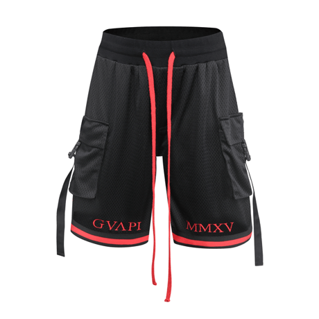 GUAPI/Basket ball shorts Black Red