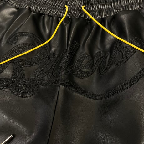 Mismatch NYC/Lether embroidery Shorts