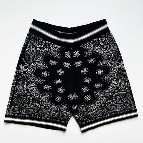FNTY/ Knitted Paisley Shorts "BLACK"