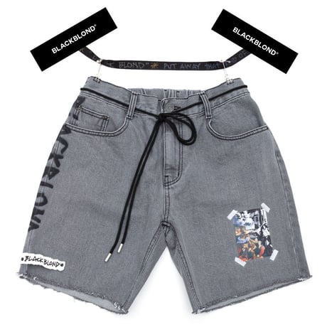 BLACK BLOND/CUSTOM Denim Shorts Dark Grey