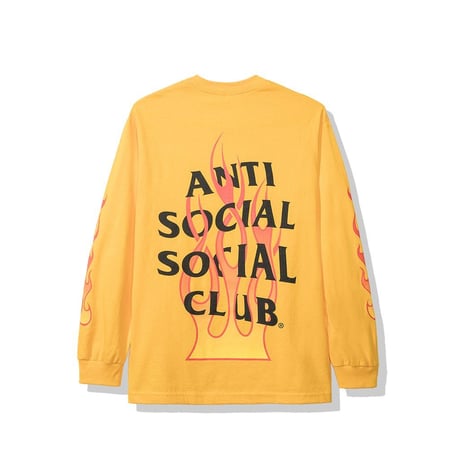 Anti Social Social Club/FLAME Logo Long Sleeve  Yellow