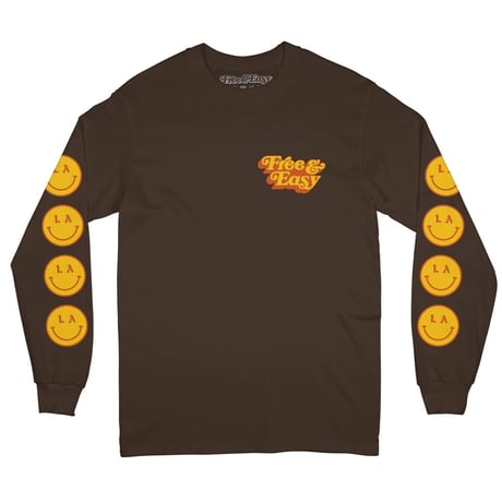 FREE&EASY/Be Happy Smile Longsleeve Tee BROWN