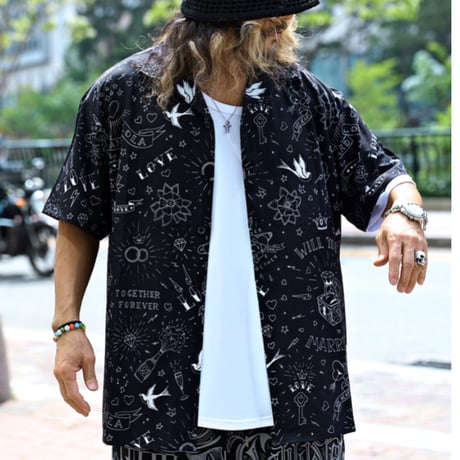 By The R/Tatoo Art Button Shirts "BLACK"