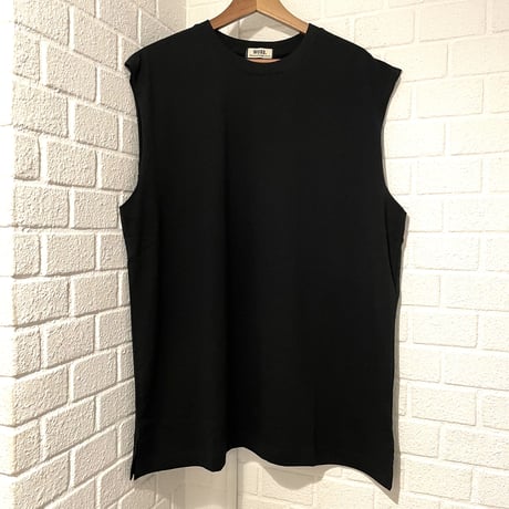 WOSS.official/CUT OFF No Sleeve Tshirts (Black/White)