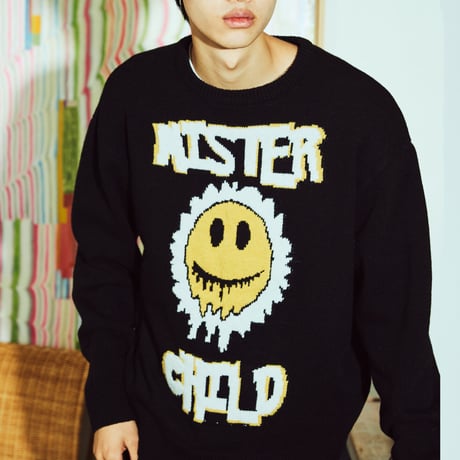 MISTER CHILD/WOOL Logo Knit  "BLACK"