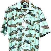 RE NEW/Vintage Car summer shirts  "turquoise"