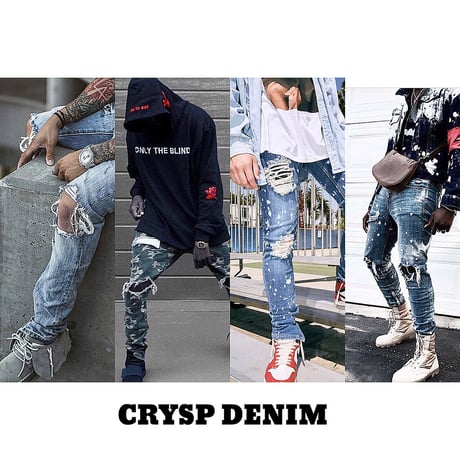 Crysp Denim/Camo Damege denim